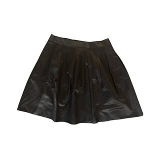 Club Monaco | Chocolate Brown Luxe Silk/Cotton Pleated Mini Skirt | Size 6